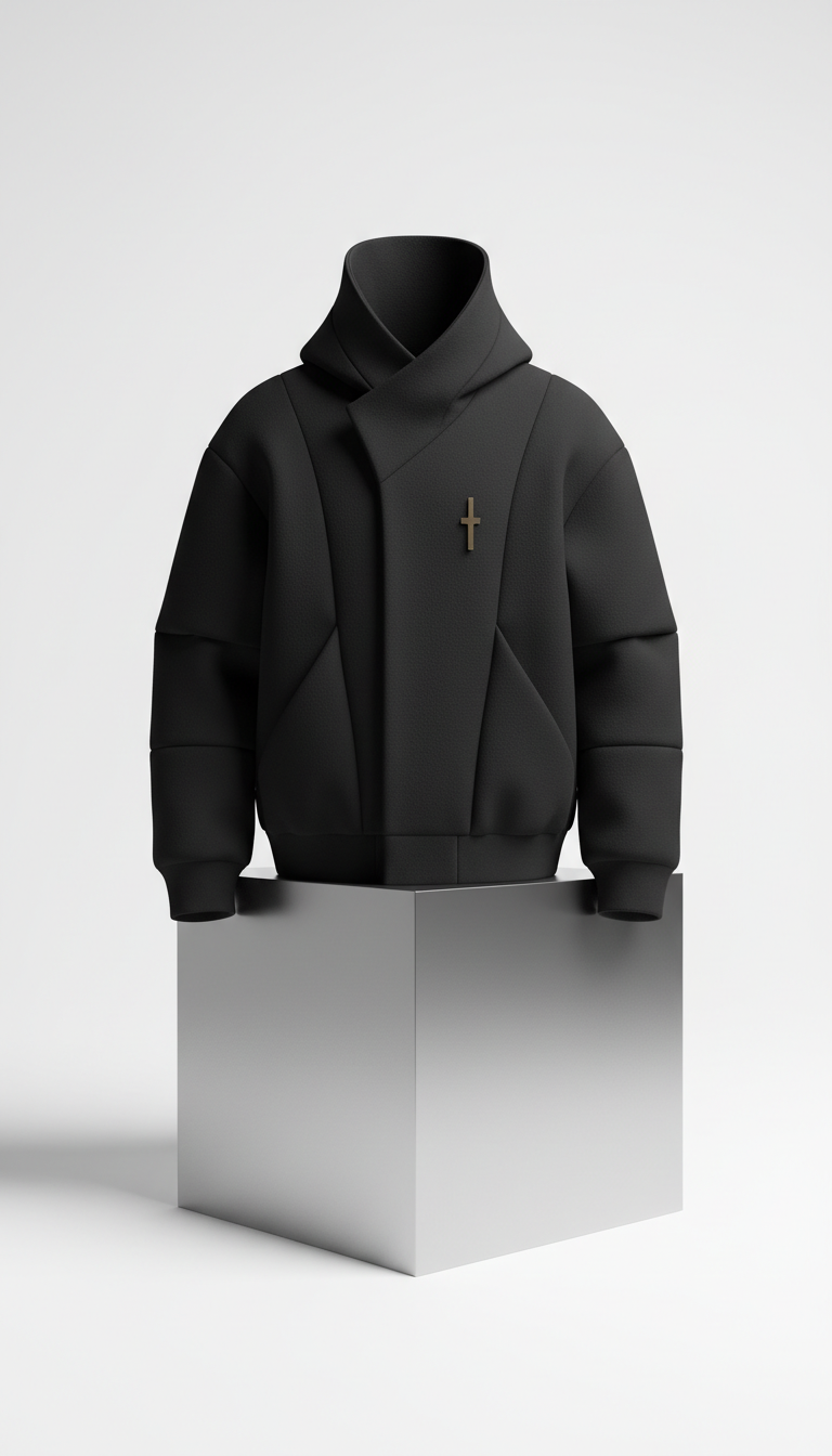 Wool Cashmere Cropped Hoodie